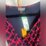 Stitch Fix 41 Hawthorn Kassidy Faux Wrap Navy Pink Quatrefoil Print Dress Large Photo 1