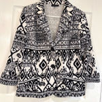 Courtenay‎ Black White Geometric Print Blazer Jacket Career Casual Size L Size L Photo 0