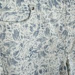 Mario Serrani Italy Blue White Floral High Rise Stretchy Pull On Capri Pants L Photo 2