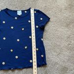 Blue Rain  Embroidered Sunflower Baby Tee‎ Navy Blue Size: Small Photo 2