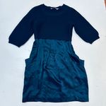 Mind Code Mint Womens Dress Size S Navy Blue Solid Sweater Sheath Knee Length Long Sleeve Photo 7
