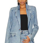 We Wore What Denim Blazer in Denim Blue Oversized size Medium Photo 0