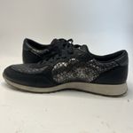 Ecco Shoes Women’s Black Sneaker Leather Danish Metallic Sneak Trainer Size 10 Photo 6