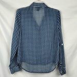 About A Girl  Plaid Sheer Button Down Long Sleeve Medium Photo 2