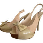 Enzo Angiolini  Slingback Heels‎ With Bows Tan Photo 0
