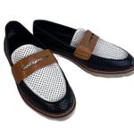 Anne Klein Emmy Lou Perforated Color Block Slip On Loafer Size 9 Casual Photo 0