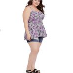 Torrid 💙SALE 3/$25  FLORAL CHALLIS TANK GREY PURPLE PINK TANK TOP BLOUSE 3 Photo 1