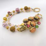 Handmade 💐Luxury Bag/Phone Chain Charm/Keychain Orange FLOWER BASKET Bling Crystal Beads Photo 6