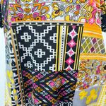 Manhattan Blues Patchwork Boho Print Lace Trim Short Sleeve Dress Size Medium Photo 10