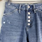 Free People We the  Jeans Womens 25 Blue‎ Distressed Cropped Button Fly Stretch Photo 2