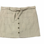 Beige Khaki Linen Blend Button Front Skort Womens Petite XL Tan Size undefined Photo 0