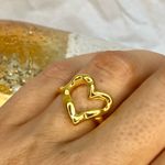 Boutique Stainless Steel 18K Gold Plated Love Heart Ring Photo 0