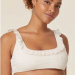 ANDIE  Swim the Hydra Bikini Top NWT size Medium Vanilla Crochet‎ Ruffle Lace Photo 0