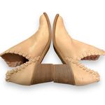 Qupid  Tobin Taupe‎ Whipstitch Slip On Block Heel Booties Sz 6.5 Photo 2