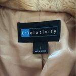 Relativity Relatively faux fur coat tan beige jacket Size Large Photo 6