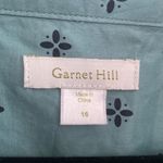 Garnet Hill  Cotton Blue Patterned Casual Button Down | Size 16 Photo 2