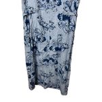 Norton Mcnaughton Norton McNaughton Blue Floral Pattern Linen Blend Sleeveless Dress 1X Photo 5
