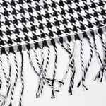Houndstooth Black White Soft Knit Scarf New Alabama Skinny Long Fringe Unisex Photo 6