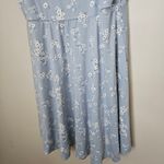 French Grey Floral Light Blue Sundress Mini Sleeveless Large Womens Lightweight Photo 2