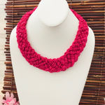 Charming Charlie  Braided Pink Seed Bead Necklace Photo 0