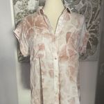 Cloth & Stone Pink Floral Collar Top Photo 0