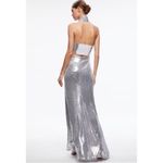 Alice + Olivia  May Halterneck Silver Sequin Cutout Maxi Dress – Size 4 NWT Photo 1