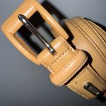 NWOT LRL Lauren Ralph Lauren Tan Nude Italian Leather‎ Belt L 39” Photo 4