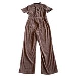 Wishlist Brown Corduroy Button-Down Jumpsuit Short Sleeve Size Medium Women's Photo 2