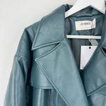 4th & Reckless PU double breasted Victoria jacket in‎ teal XL Green Photo 4