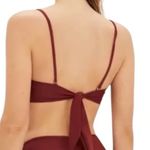Veronica Beard  Gilly Bikini Top Deep Brick Red / Pink Size XL New Photo 1