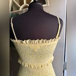 Mable floral smocked tiered ruffle spaghetti strap maxi dress, size medium Yellow Photo 6