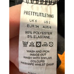 Pretty Little Thing Black Cutout Halter Neck Bodycon Mini Dress 2 Goth Clubwear XS Photo 4