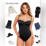 Popilush Corset Bodysuit for Women Tummy Control Shapewear Cowl Neck Tops Thong Black Size XXL Photo 1