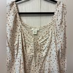 Urban Romantics  L Long Sleeve Peasant Top Cottagecore Milkmaid Blouse Spotted Photo 2