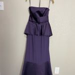 Vera Wang  White Trumpet Royal Purple Floor Length Strapless Gown 2 Photo 3