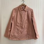 Chico's Elongated Moto Jacket Twill Asymmetrical Zip Front in Peach Pink Size 3 Photo 3