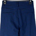ZARA  Small Pants Buffalo Check High-Rise Stretch Flat Front Zip-Fly Blue Black Photo 3