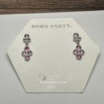 Bomb Party Silver Tone Lab Created Ombre Ruby Pink Dangle Drop Pierced Earrings Photo 1