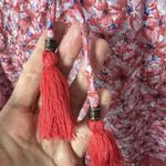 Knox Rose  Dress Boho Red Floral Short Tassel Ditsy Western Prairie Trave… Photo 8