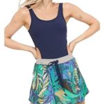 Aerie NEW Offline Ribbed Cutout Romper Dress Sz XS Blue Tropical Photo 0