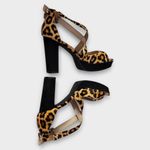 Limelight  Lyanna Animal Leopard Print Platform Peep Toe Chunky Block Heels 8.5 Photo 10