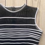 Tadashi  Vintage Black & White Mesh Striped Sleeveless Top Photo 1