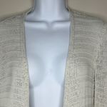 Eileen Fisher  Long Open Knit Cardigan in Pale Green/Cream - Size Small Photo 1