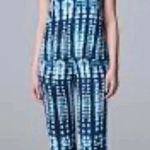 Vera Wang Simply  Blue Tie Dye Pockets Tank Romper Sleepwear Size XXL NWT New Photo 0