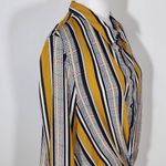 Haute Monde Mustard and Black Houndstooth Print Blouse Size Large Colorful Top Photo 3