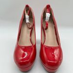 Allegra K  Heels Women 7 Red Platform Block Heel Ankle Buckle Strap Y2K 2000s NEW Photo 3