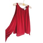 L'Academie L’Academie Cold Shoulder Blouse Medium Red Feminine Quiet Luxury Date Night Photo 4
