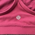 Lululemon Women Sports Bra 12 Red Heather Flow Y Nulu Striped Wireless Strap Size L Photo 3
