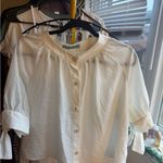 Antonio Melani  Cream Button-Up Blouse Photo 3