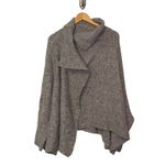 FP One Free People Oversized Knit Drape Collar Poncho Cape XS/S Gray Photo 1